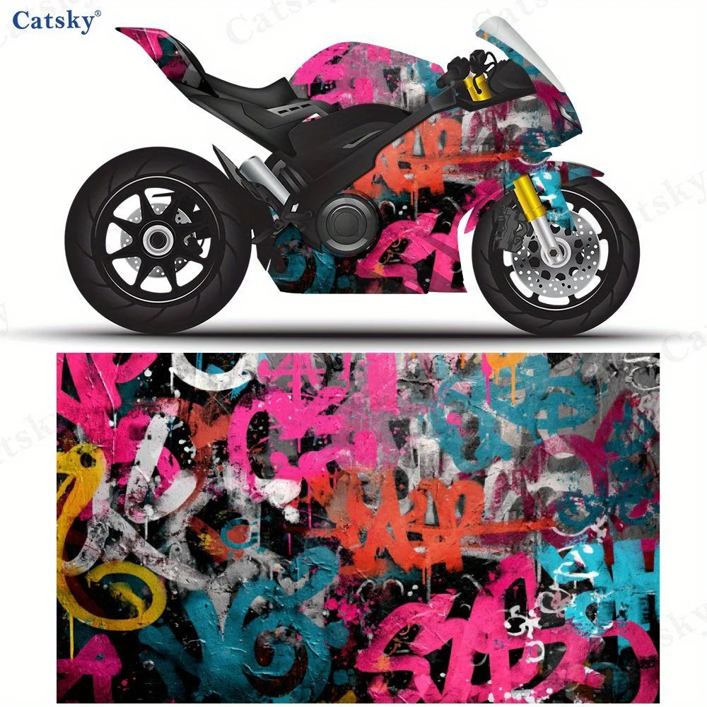 

Colorful Graffiti Pattern Motorcycle films PVC films for motorcycle customization durable adhesive stickers