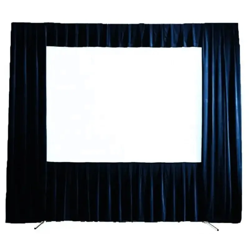 

200 Inch Portable Outdoor Front and Rear Projection Fast Folding Projector Screen With Drapes Kits
