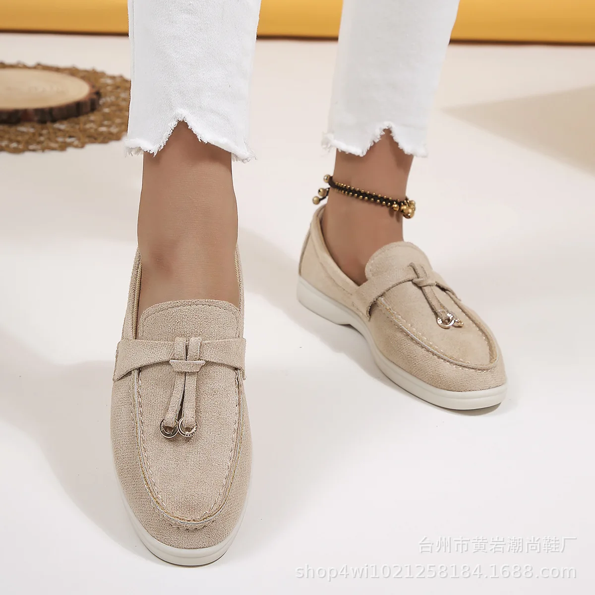 

Woman 2024 Trend Women Loafers Slip on Ladies Flats Brand High Quality Spring Autumn Casual Flat Leather Cashmere Single Shoe