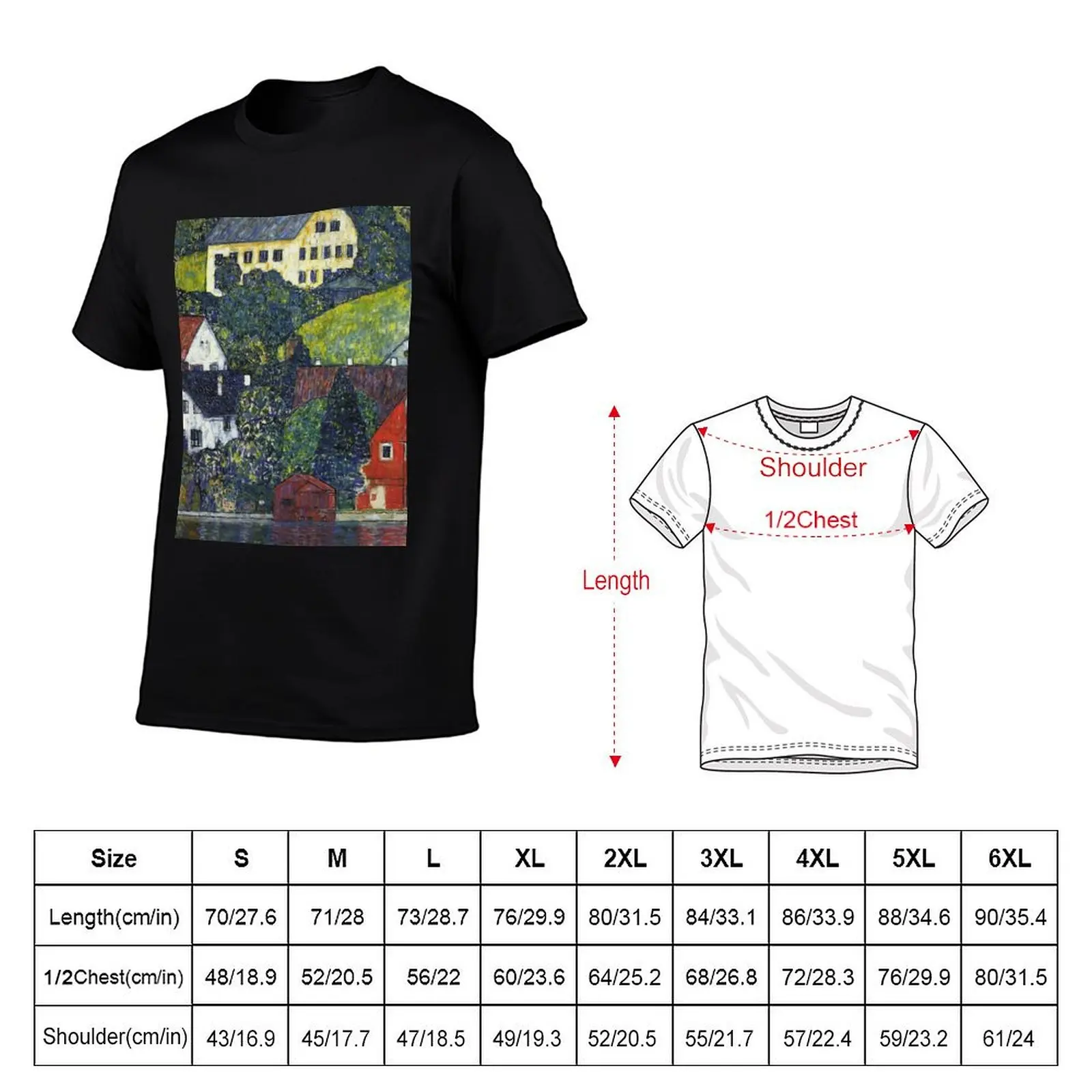 Gustav Klimt - Houses At Unterach On The Attersee T-Shirt new edition basketball graphic tees mens tall t shirts