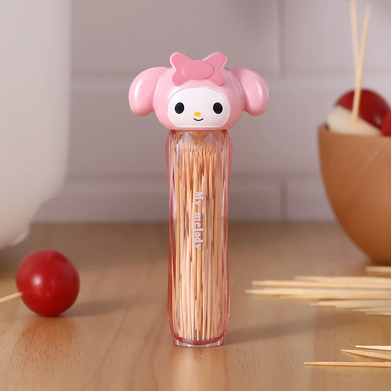 Sanrio Hello Kitty Cartoon Portatile Stuzzicadenti di Stoccaggio Scatola di Tampone di Cotone Anime Scatola di Stuzzicadenti Periferica Non Include Stuzzicadenti