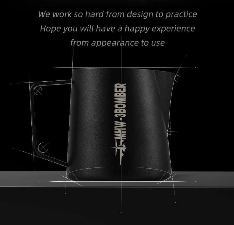MHW-3BOMBER Classic Milk Frothing Pitcher 500ml Red Stainless Steel Steaming Pitchers Cappuccino/Latte Art Milk Cup Coffee Tool
