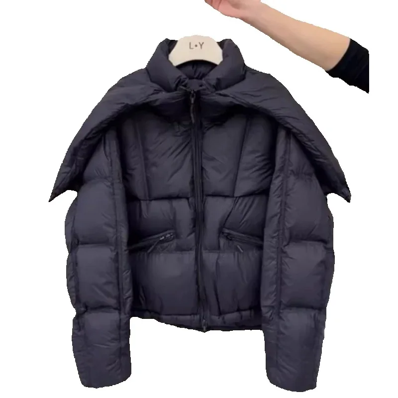 Cappotto corto in cotone autunno inverno donna 2025 giacca in cotone con cappuccio casual allentato di nuova moda colore puro addensare tuta sportiva femminile