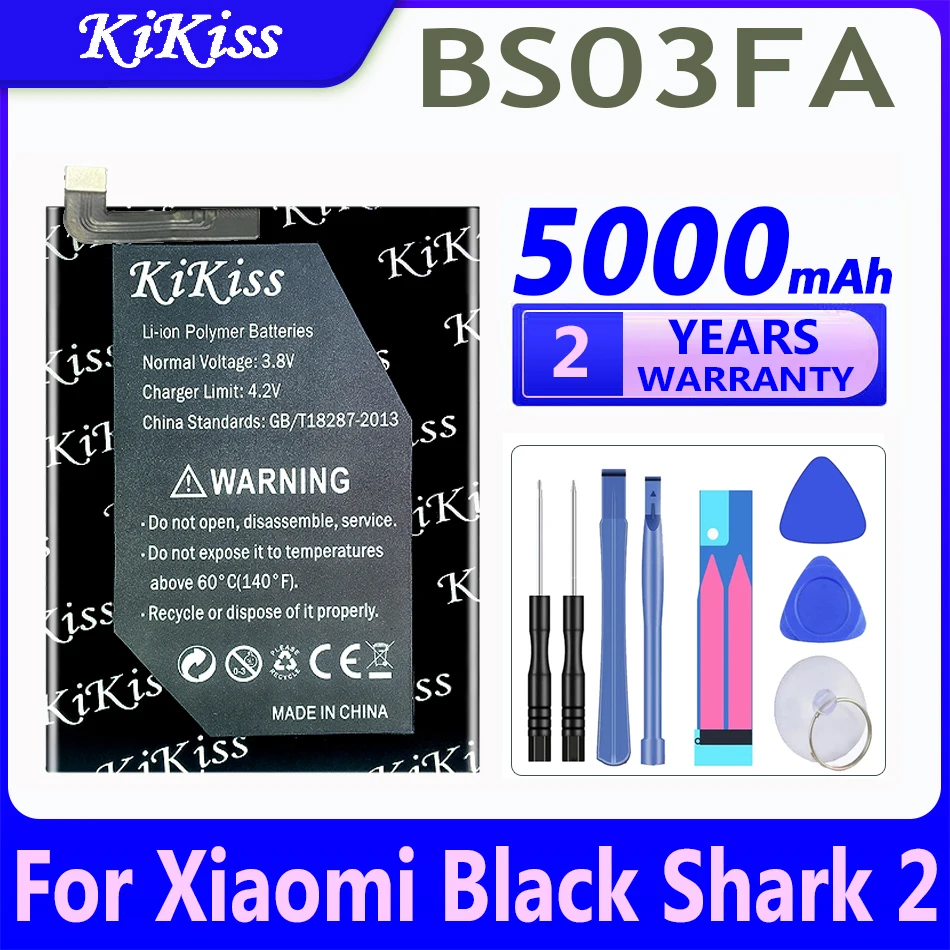 

KiKiss For Xiao Mi BS03FA 5000mAh For Xiaomi Black Shark 2 Shark2 Battery High Quality Battery Batteries + Free Tools