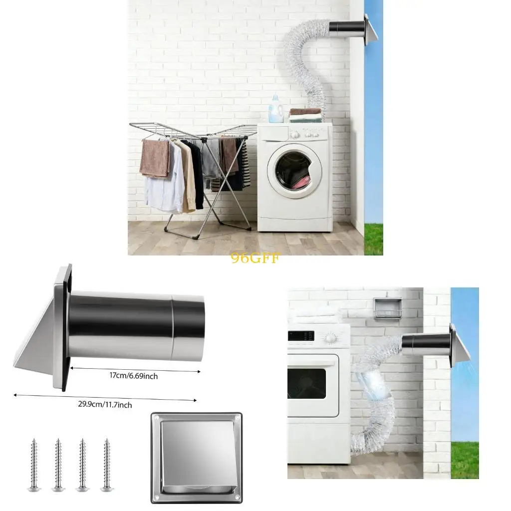 96GF Complete Ventilation Accessory Set Cover and Parts Suitable for Dryer Exhaust