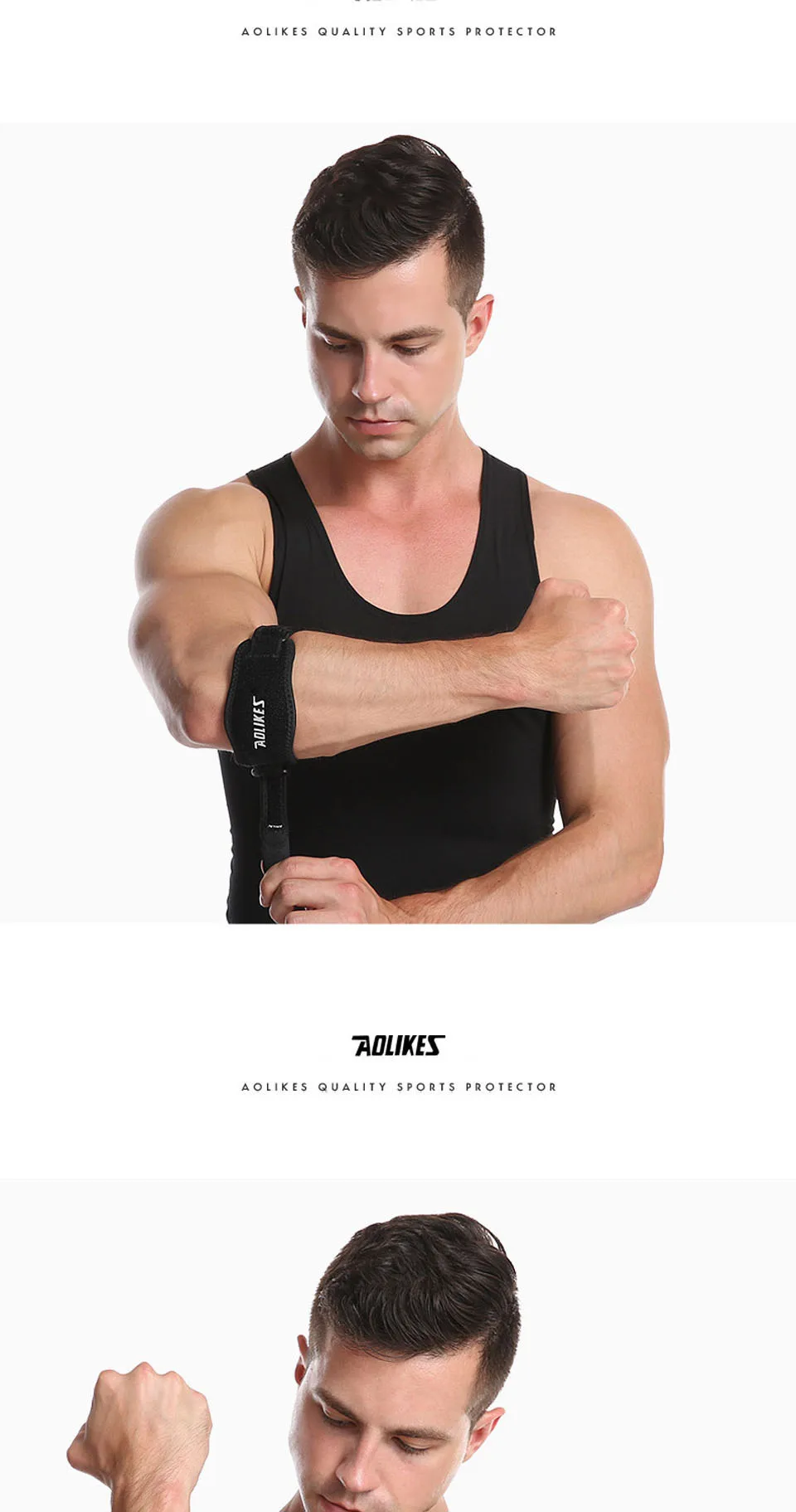 AOLIKES 1PCS Einstellbare Basketball Tennis Golf Ellenbogen Unterstützung Golfer Strap Ellenbogen Pads Seitliche Schmerzen Syndrom Epicondylitis Klammer – Detail 18