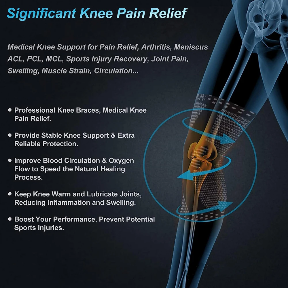 1PCS Sport Kompression Knie Unterstützung Klammer Patella Protector Gestrickte Silikon Frühling Bein Pad Radfahren Laufen Basketball Fußball – Detail 8