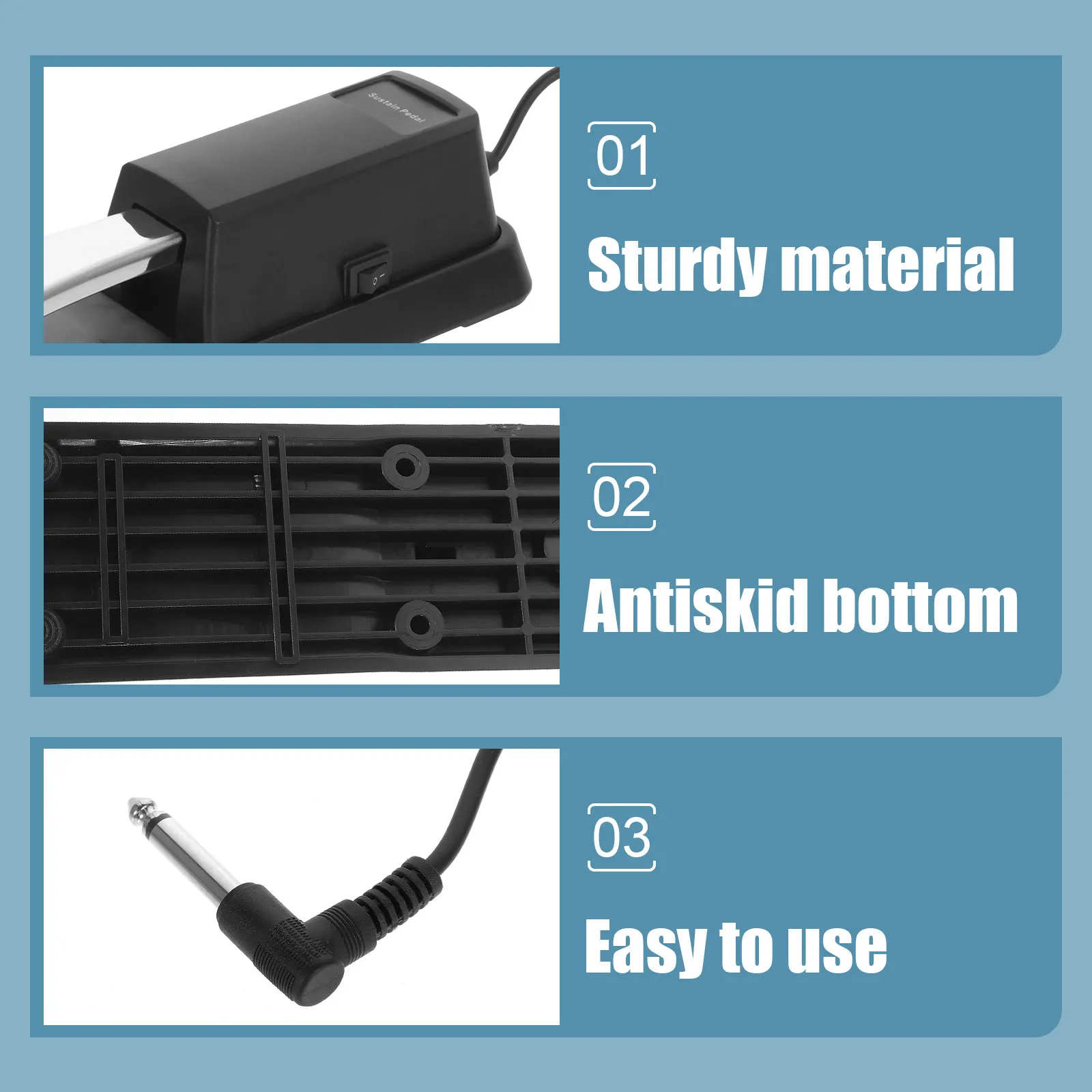 

1Pcs Classic Style Sustain Pedal Compatible with All Electronic Keyboards Piano Digital Pianos Synthesizers High-Quality Alloy