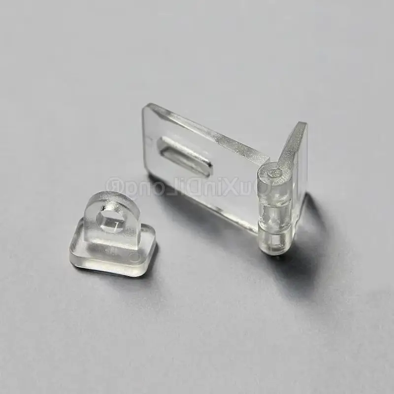 

100 шт. прозрачных акриловых замков-защелок, застежек-петель для шкафов, дверей, чемоданов, органайзеров, шкатулок для украшений, подарочных коробок