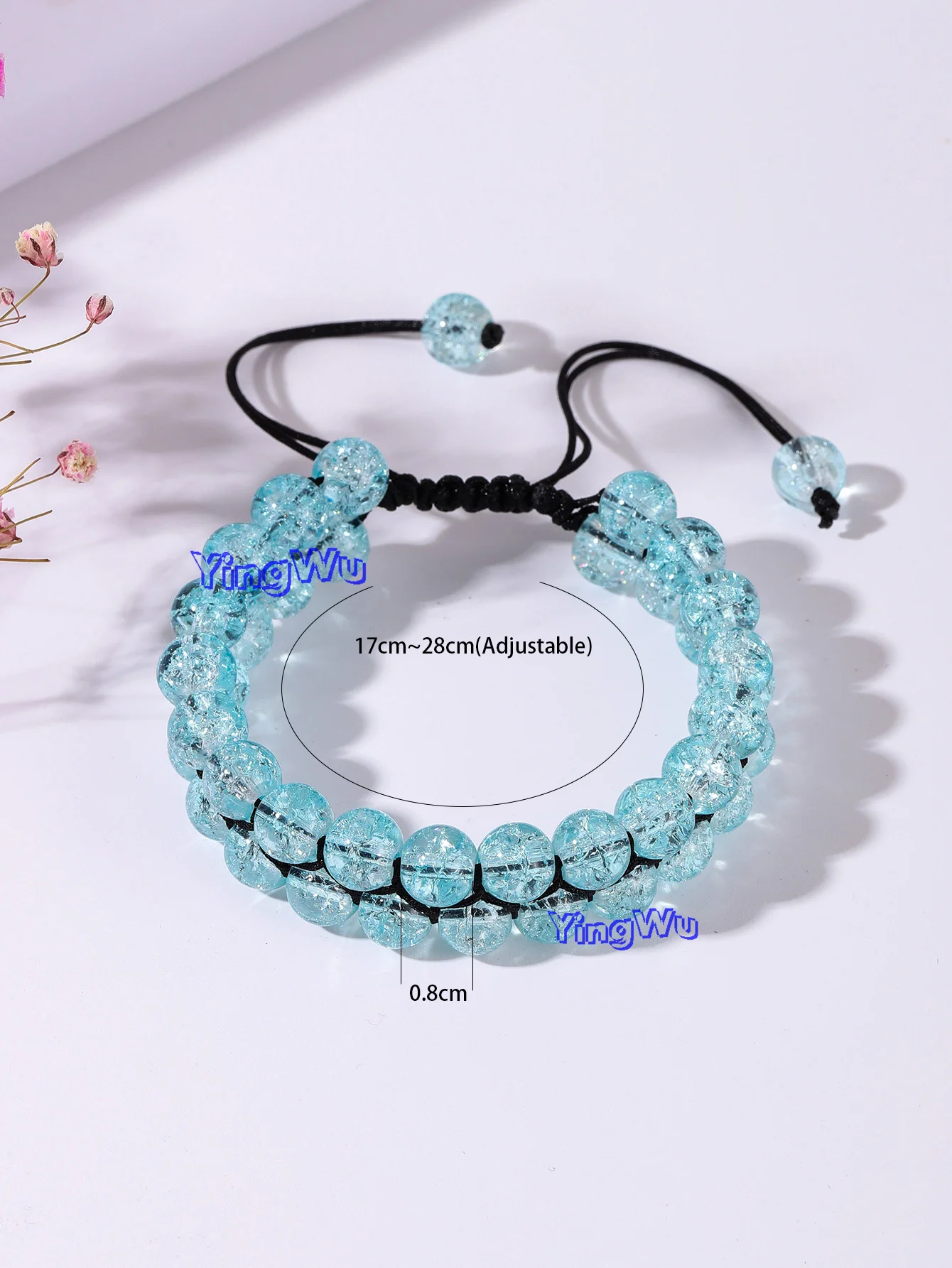 1pcs 2Row Murano Glass Wrap Bracelets For Women Men Bracelet Jewelry