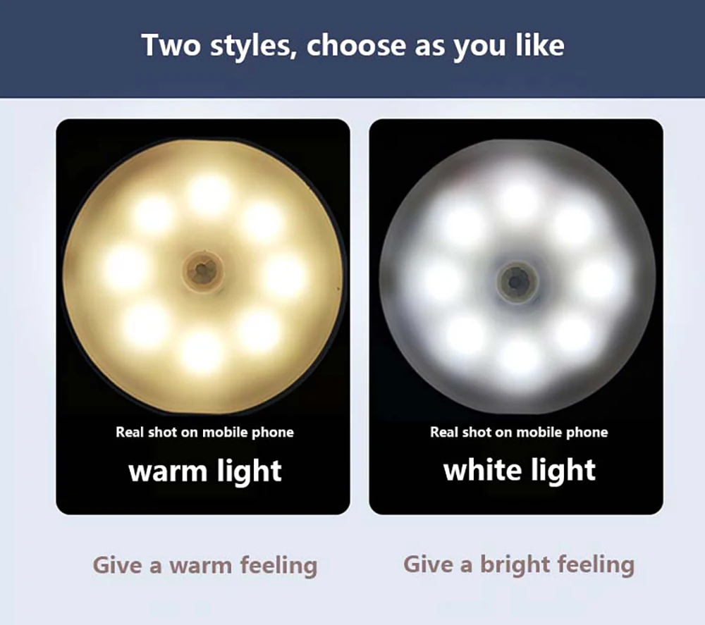 LED Smart Human Body Sensor Lamp Emergency  Automatic Night Light Sensor Wardrobe Lamp Entrance Stair Lamp USB Charging