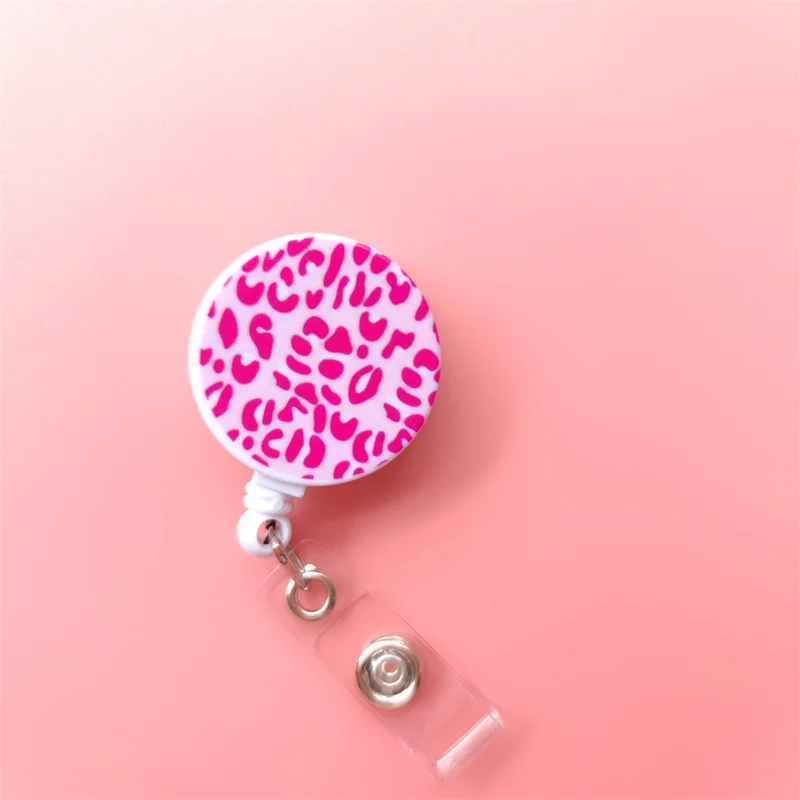 Leoparden-Kartenhalter mit horizontaler einziehbarer Schnalle, Business-Abzeichenrolle, Clip für Damen, Kartenhalter, Ärzte, Krankenschwestern, Hängen Sie Zertifikate – Detail 22