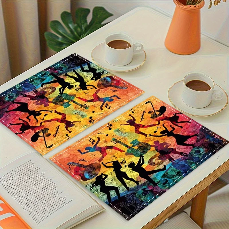Music Festival Print Placemat 1pc, Versatile for Home & Dining Use Placemat , Washable, Heat-Resistant & Non-Slip