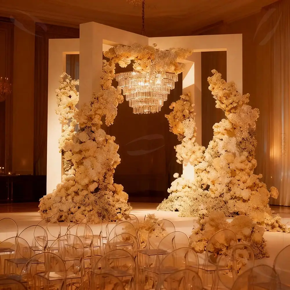 

FSDKX High Quality Customized White PVC Arch Arch Wedding Backdrop Stage Events Decor Wall