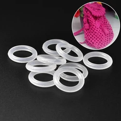 Clear Silicone O-Ring (50/100/200 Pack) Crochet Knitted Ring - Eco Friendly Semitransparent Rubber Rings Linking Jump Fix Rings
