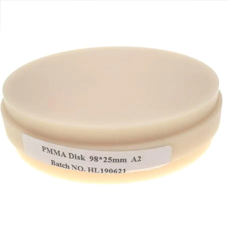 

1 PCS Dental PMMA Block 98mm CAD CAM Milling Disc Dentistry Dental Material For Dentist A1A2A3 Clear Pink