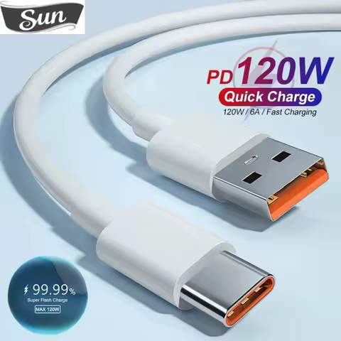6A 120W Super Fast Charge USB Type C Cable For Xiaomi Mi 13 12 Pro Samsung S23 S22 Ultra Redmi USB Fast Charing Cable Data Cord