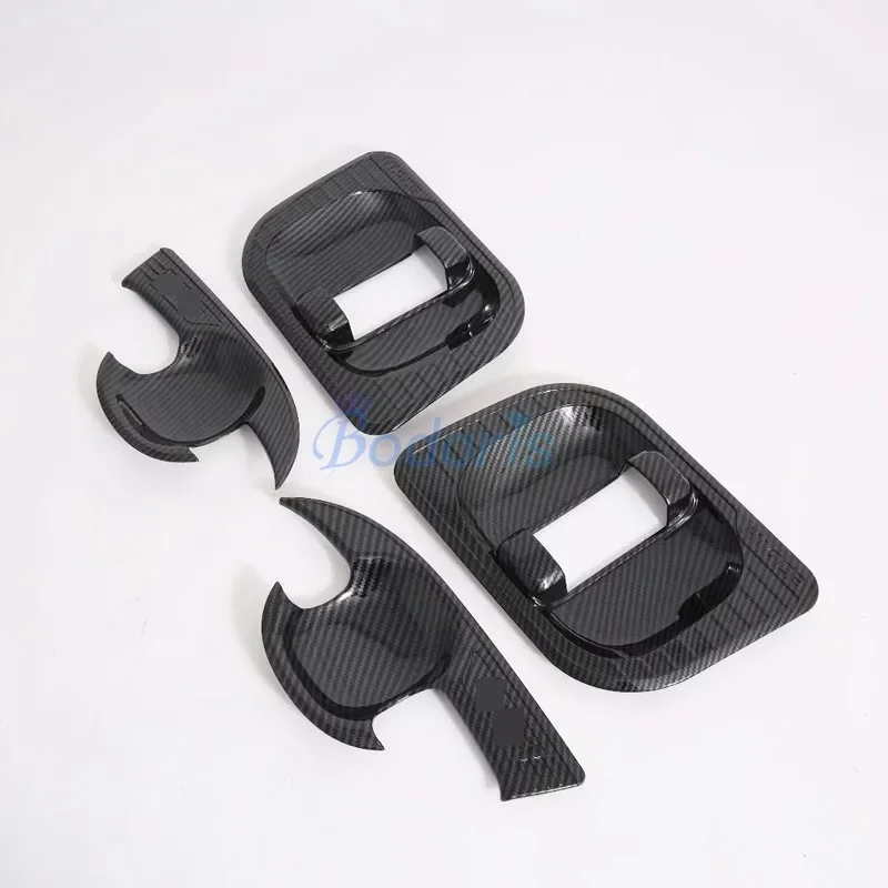 

For Toyota Hiace 2019 Door Hanlde Cover Bowl Insert Trim Panel Carbon Fiber Color Chrome Car Styling Accessories