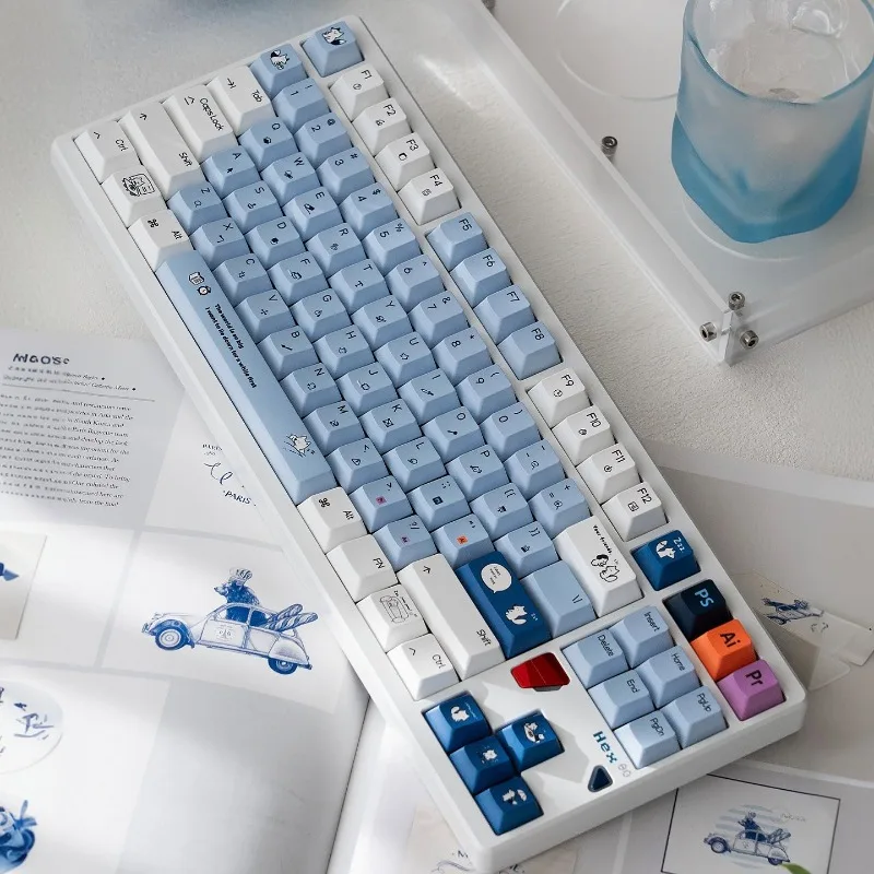 Workplace Bull Horse Fox Theme Keycaps Set PBT+PC Cherry Profile Custom Original Handmade Keycaps for Mechanical Keyboard Gift