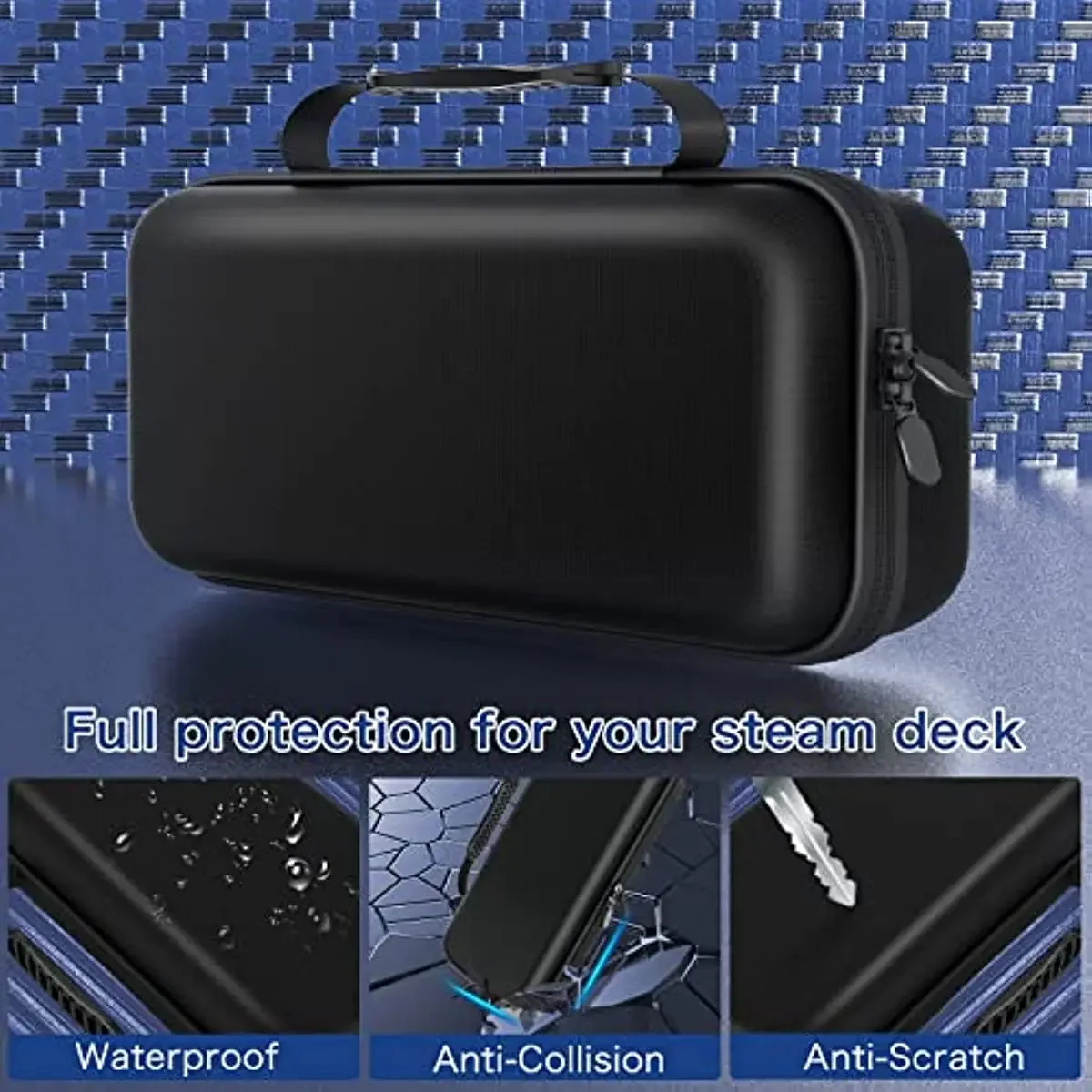 Carrying Case for Steam Deck 12 in 1 Steam Deck Accessories Kit with Portable Travel Protective Hard Shell Carry Case