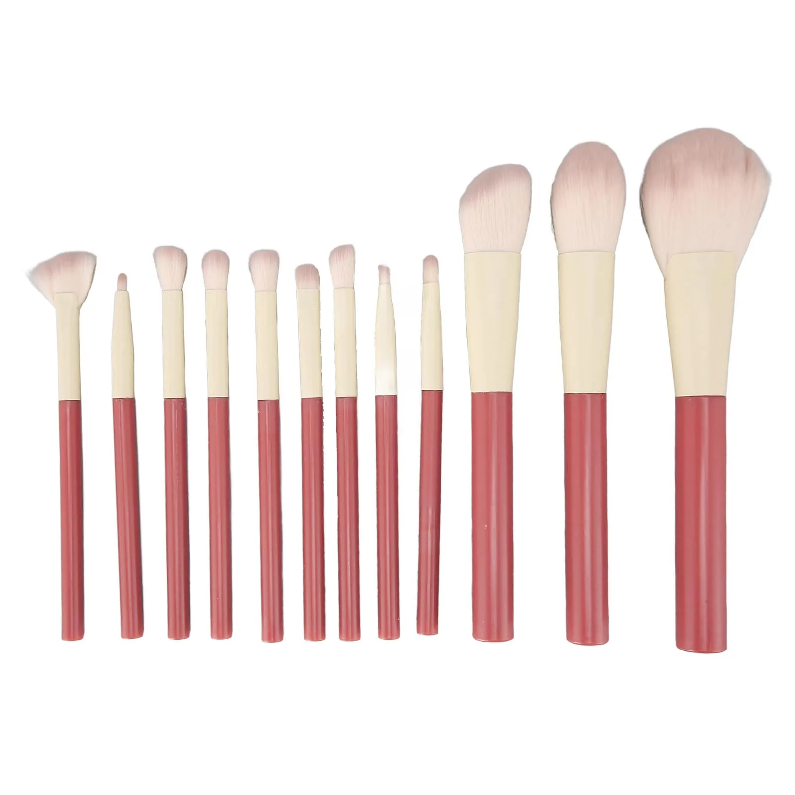 12Pcs Makeup Brush Set with Mesh Bag Portable Soft Bristle Highlighter Eyeshadow Brush Blush Brush For Makeup Beginners