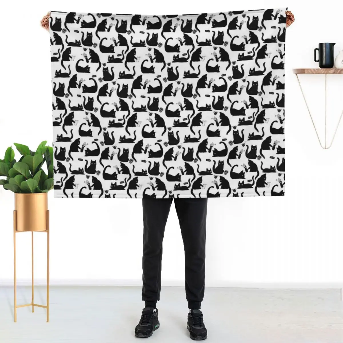 Bad Cats Knocking Stuff Over Throw Blanket Weighted Flannels Luxury Thicken Luxury For Baby Softest Blankets