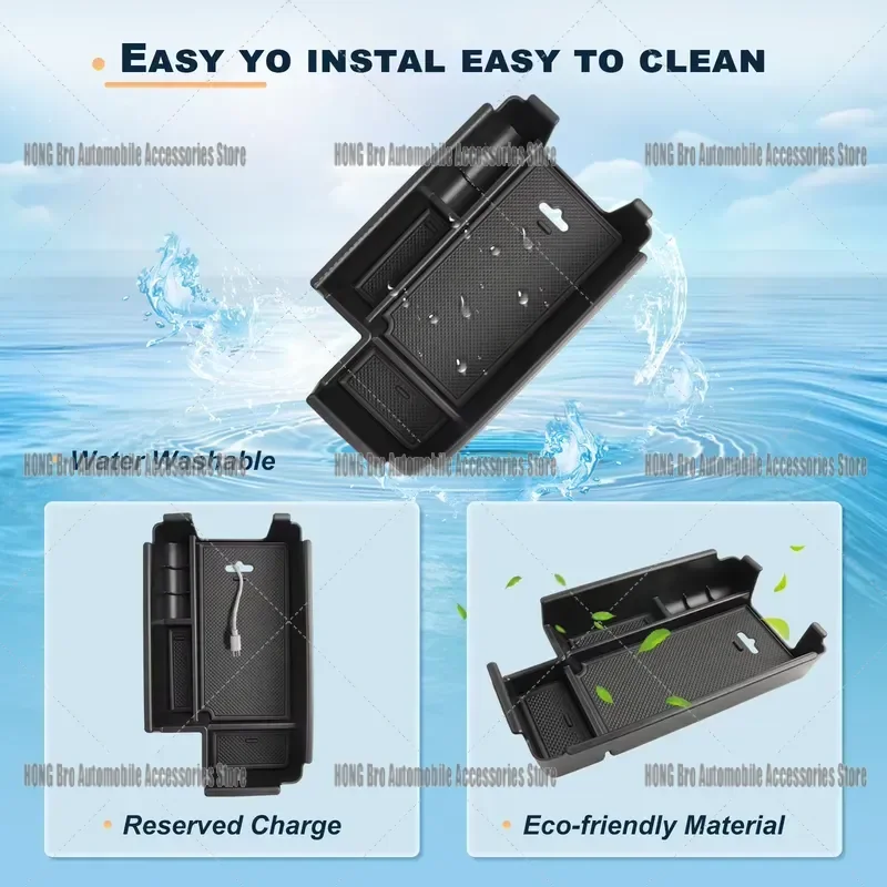 For Audi A4 B9 A5 F5 2017-2023 Central Armrest Storage Box Non-slip Rubber Organizer Console Tray Interior Accessories view 5