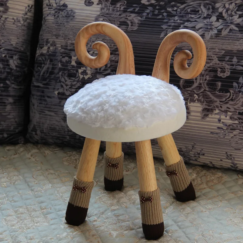 

Deer bench home strong wooden cartoon animal backrest learning online celebrity cute children's tables and chairs round