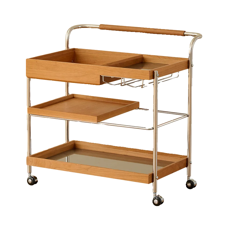 

Cart solid wood movable medieval corner few retro sofa side few living room side cabinet coffee table small table