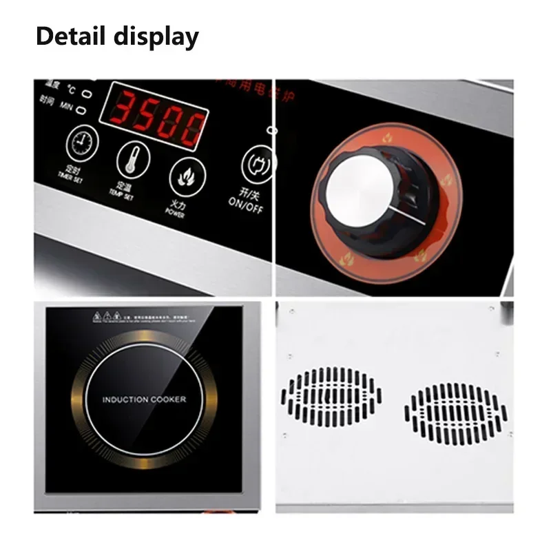 Desktop 220v QG-3500PM Induction Cooker 3500W Commercial Induction Cooker Household Fried Battery Stove Plane Commercial Stove
