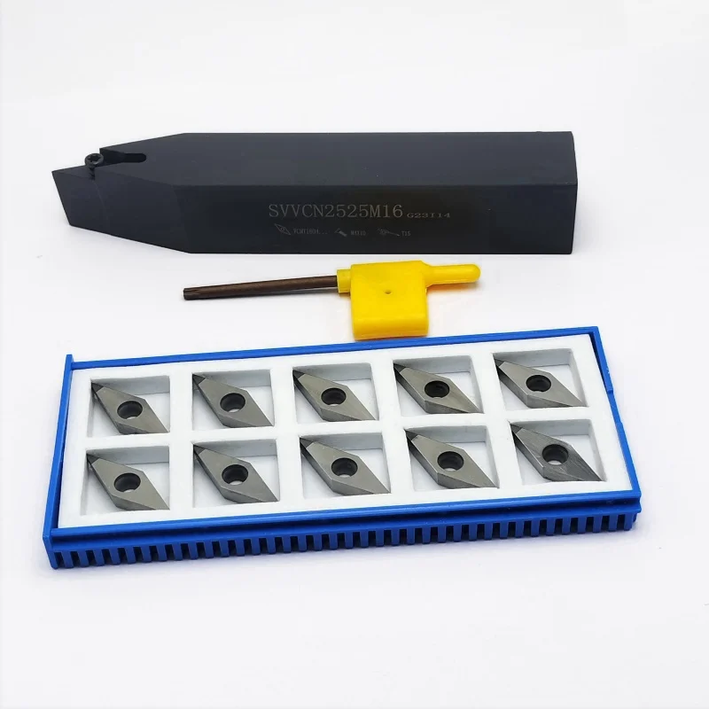 PCD CBN SVVCN1616H16 SVVCN2020K16 SVVCN2525M16 External Turning Tool Holder VCGT Carbide Inserts Lathe Cutting Machine Tools set