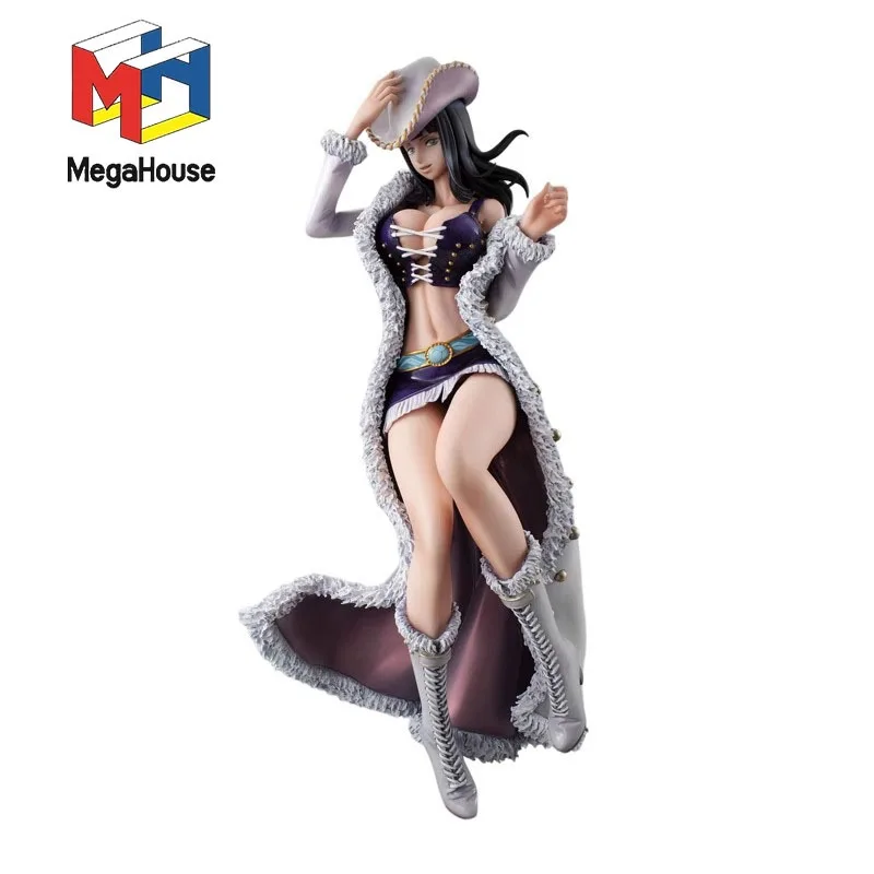 

Подлинная ONE PIECE Megahouse Pop Nico Robin 23 см, оригинальная аниме-фигурка, коллекционная вторая версия, модель игрушки с эффектом памяти