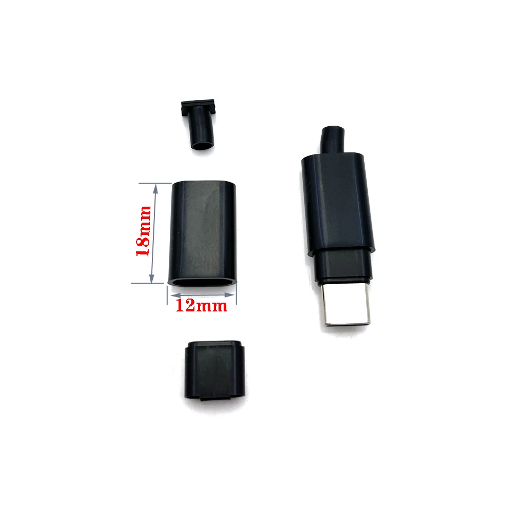 USB C Connectors Plastic Housing TYPE-C Male Plug Plastic Shell Type-C Charging Plugs Plastic Casing USB-C Date Cable Plug Shell