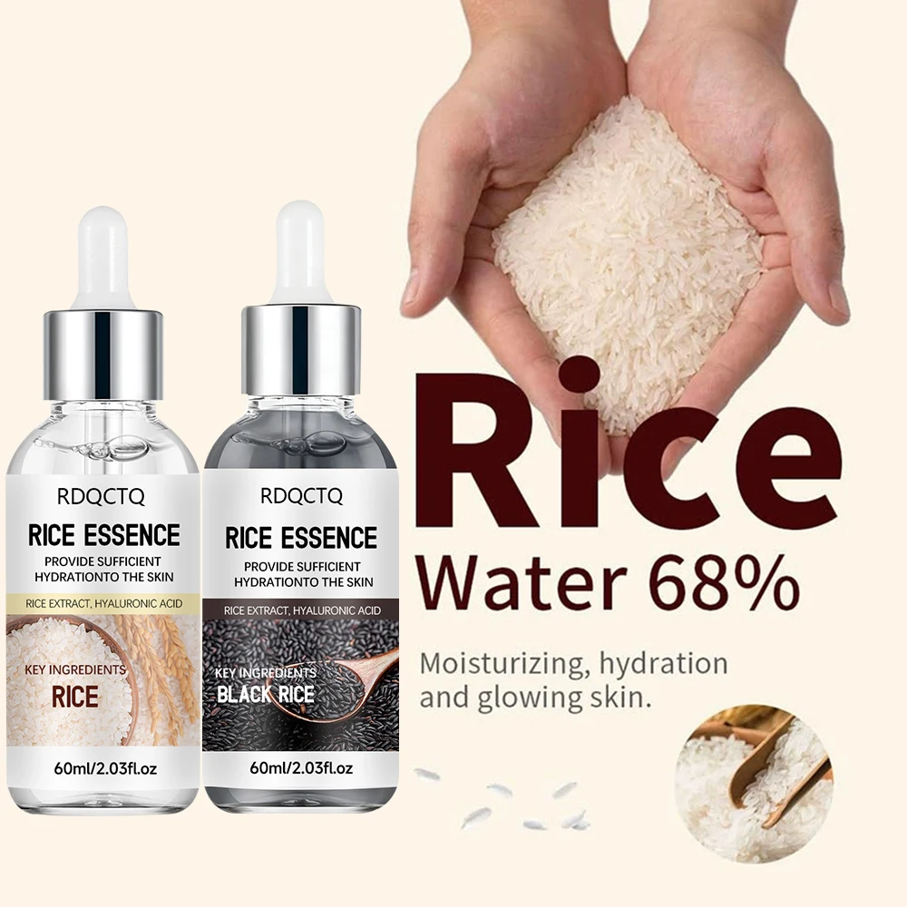 Rice Extract Hyaluronic Acid Serum 2 Pack Moisturizing Facial Essence For Dry Skin Daily Hydration