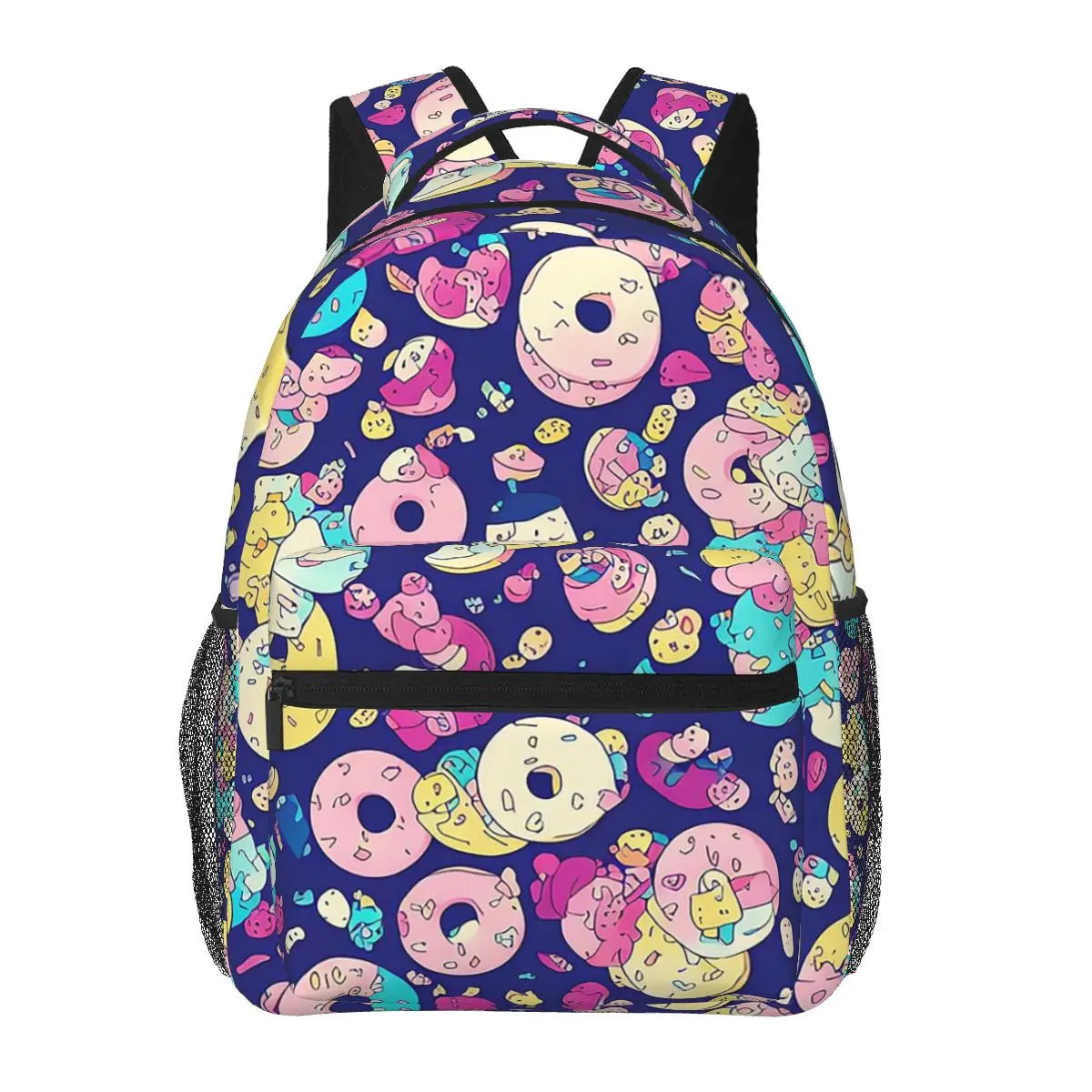 Colorful Candy Donuts Food Cute Student Backpack School Bag Hiking Travel Daypack for Men Women Fashion Bookbag Shoulder Bags
