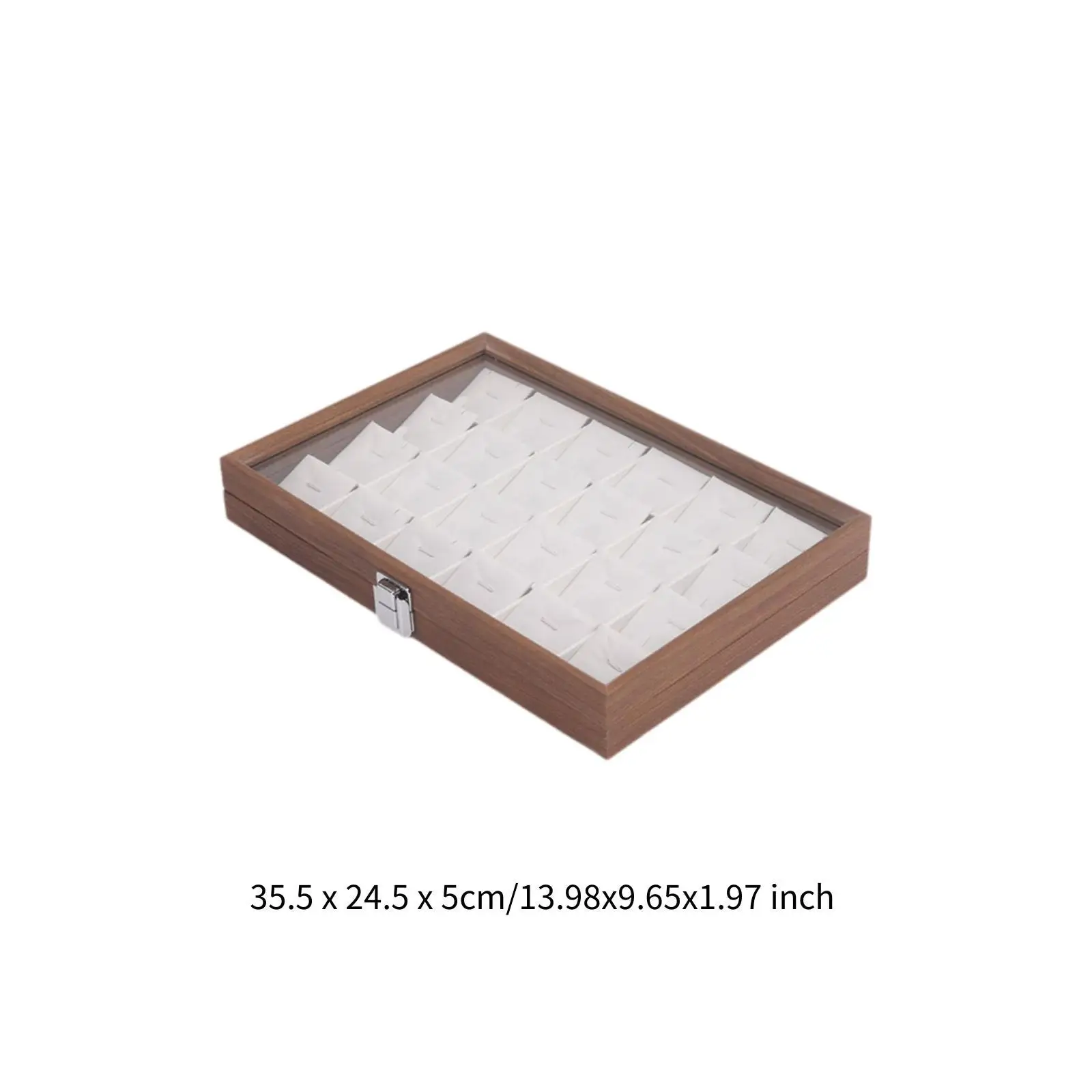 Wooden Jewelry Box Jewelry Organizer Tray for Pendant Charms Women Showcase