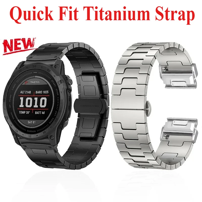 

Титановый ремешок Quickfit для Garmin Fenix 8/7X/6X/6XPro/5X/5XPlus 3 3HR 26 мм, металлический ремешок для часов Descent Mk1 Mk2 Enduro
