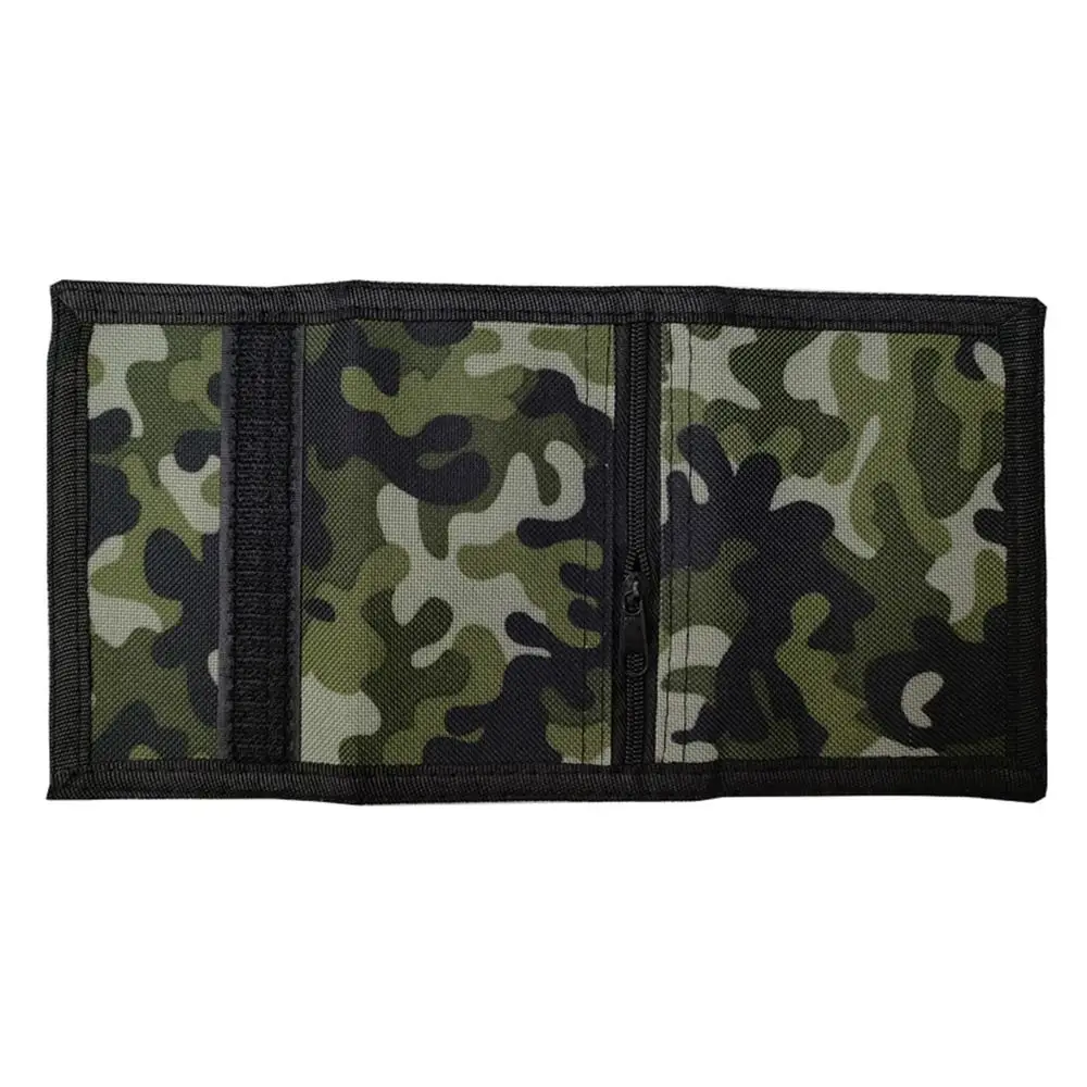 1PC Camouflage Wallets Slim Wallet Trifold Sports Wallet Outdoor Canvas Wallets With Zipper Travel Coin Purse Cards Holder Gifts