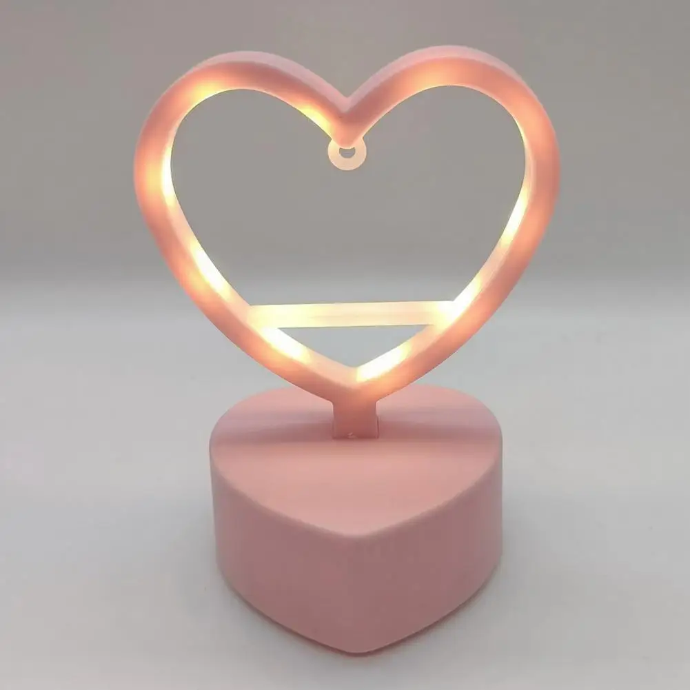 LED Night Lamp Creative Shape Flicker Free Battery-operated Round Heart DIY Night Lamp Table LED Light Decor Home Supplies