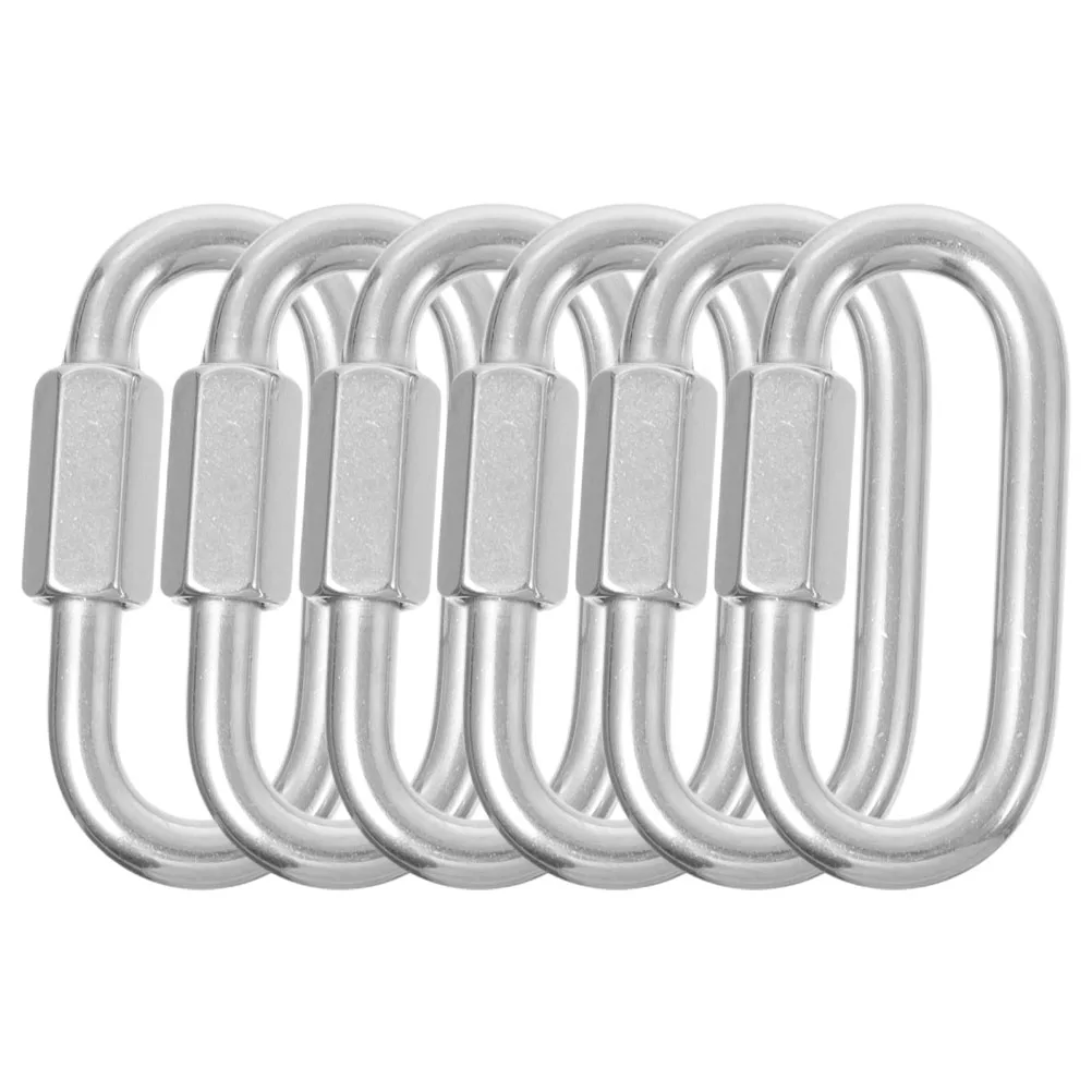 

6 Pcs Stainless Steel Durable Metal Buckles Backpack Clips Camping Climbing Lock Outdoor Gear Hardware