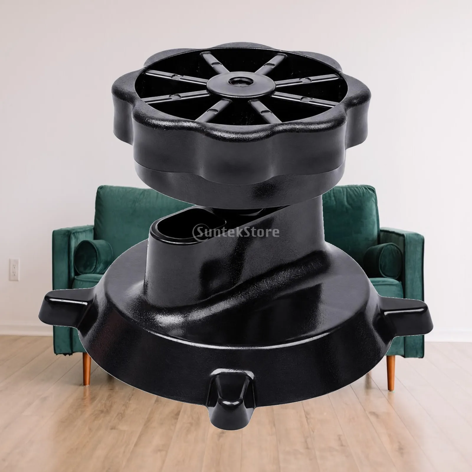 Oil Drum Mounting Bracket for Vehicle Use Black Plastic Circular Base Raised Support Knob 300g