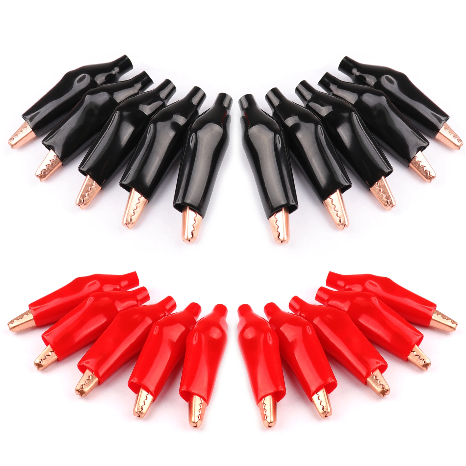 10pair Copper Alligator Electric Clips Soft Insulated Cover Electrical Test Gator Clip Crocodile Alligator Jumper Test Clips