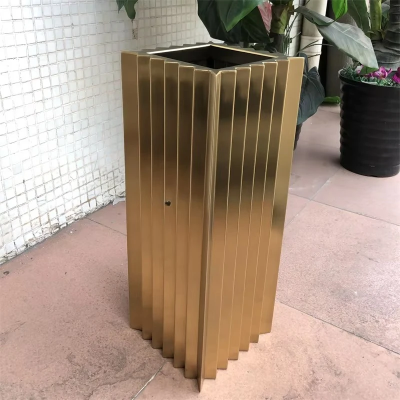 Custom Outdoor Flower Pot Rectangular and square Stainless Steel Large Pot / Home Garden Planters