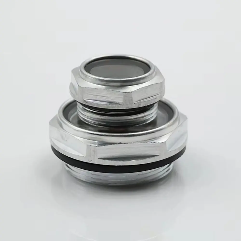 1Pcs G1/4 G3/8 G1/2 G3/4 Oil Sight Window Male Thread Aluminum Oil Level Sight Glass G1 G1-1/4 G1-1/2 BSP NPT Tempered Glass