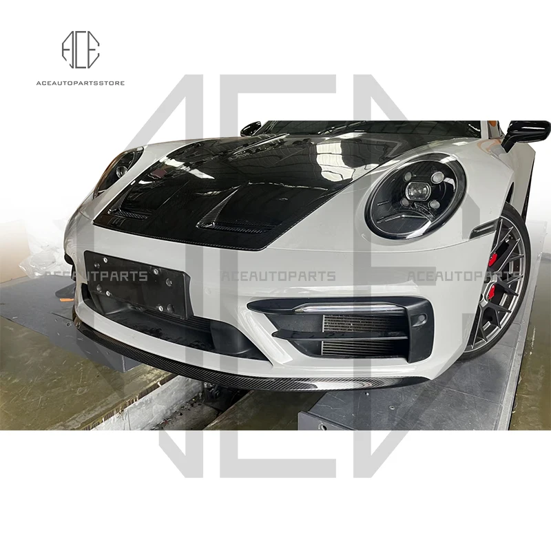 New Arrivals Front Chin OEM Style Front Bumper Lip For Porsche 911 992 2019+ Dry Carbon Fiber Car Spoiler Parts