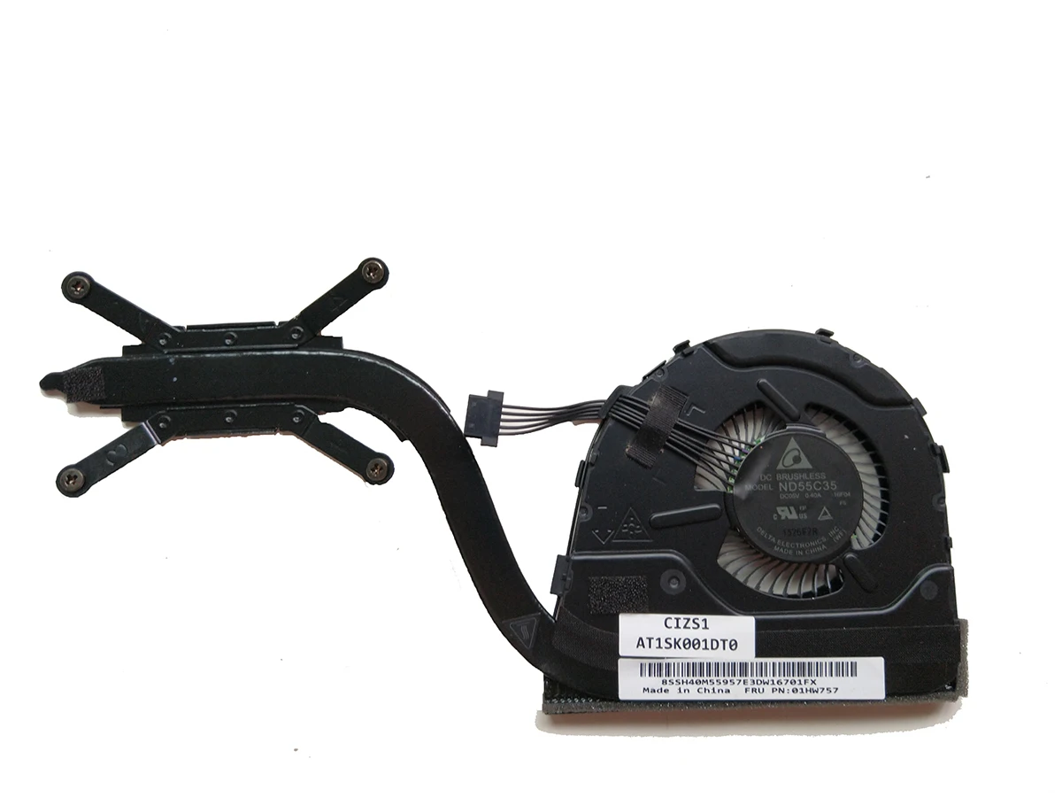 Imagem -02 - Laptop Cpu Cooling Fan Dissipadores de Calor para Lenovo Thinkpad Yoga 370 X380 Yoga 01hw758 01hw757 Nd55c35