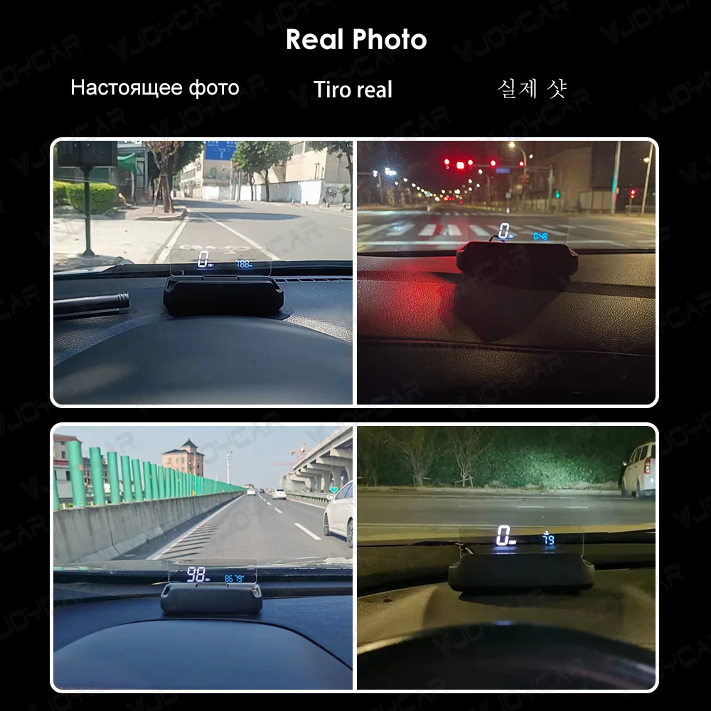 Vjoycar 2023 Newest Auto-Lift Mirror Unique GPS HUD Large & Clear Speed Projector KM/H MPH Clock Car Accessories for All Cars - Image 6