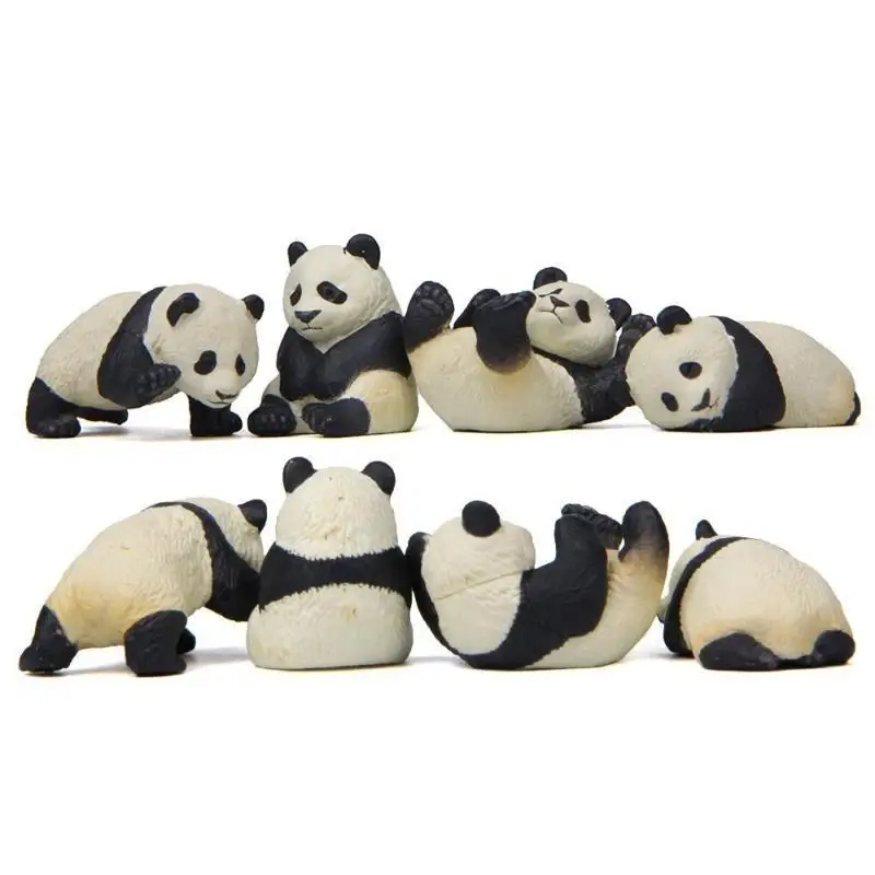 2026 4Pcs/Set Cartoon Mini Animal Cut Panda Micro Landscape Figurine Decor PVC Ornament Garden Miniature Home Decor