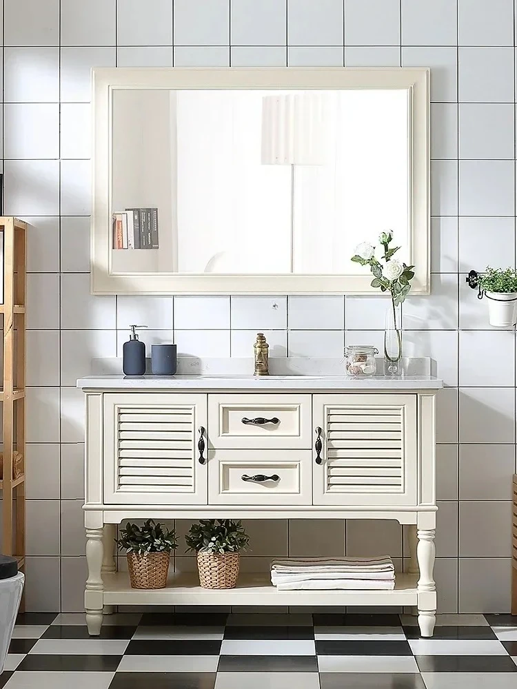 

smt03A ss Новые поступления Американский шкаф для ванной комнаты из массива дерева, мраморный умывальник, комбинация шкафа для умывальника в ванной комнате 03A