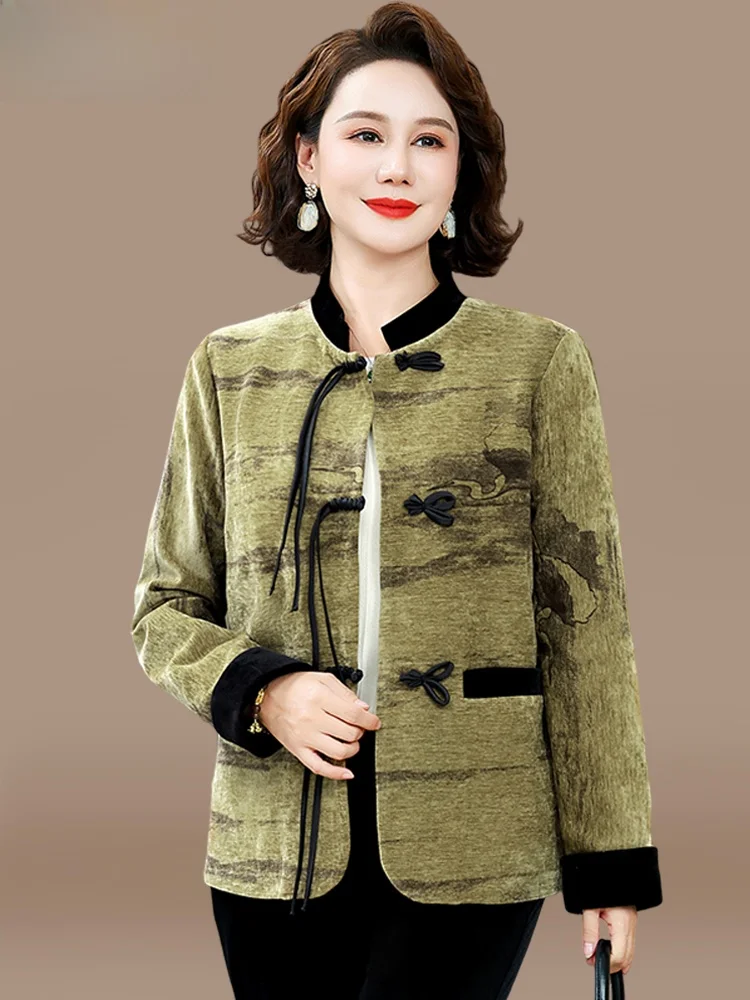 

Новая женская вельветовая куртка 2024 года: модная, свободного кроя, в китайском стиле, для весны и осени